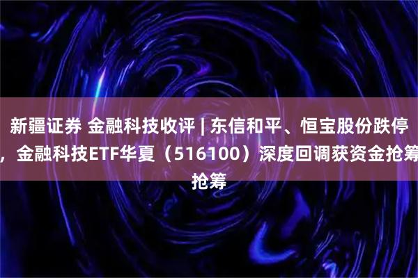 新疆证券 金融科技收评 | 东信和平、恒宝股份跌停，金融科技ETF华夏（516100）深度回调获资金抢筹